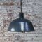 Blau emaillierte industrielle Vintage Fabriklampe 1