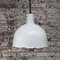 Vintage Industrial White Enamel Factory Hanging Light Pendant, Image 1
