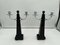 Art Deco Candlesticks in Black Lacquer, Oak & Nickel, Netherlands, 1930s, Set of 2 7