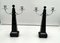 Art Deco Candlesticks in Black Lacquer, Oak & Nickel, Netherlands, 1930s, Set of 2 2