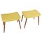 Stool in Yellow Fabric with Teak Legs, Denmark, 1960s 1