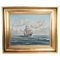 HS, Sea, Ship and Clouds, 1921, Painting, Framed in Gold, Image 1