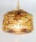 Glass Ceiling Lamp with Honey-Colored Glass, Denmark, 1960s 6