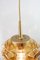 Glass Ceiling Lamp with Honey-Colored Glass, Denmark, 1960s 4