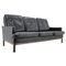 Scandinavian Leather 3-Seat Sofa, 1960s 1