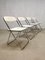 Vintage Italian White Plia Folding Chairs by Giancarlo Piretti for Castelli / Anonima Castelli, Set of 4 2