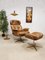 Fauteuil Pivotant et Ottomane Mid-Century, 1980s, Set de 2 3