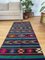 Handmade Colorful Wool Rug with Flowers and Stripes, Romania 3