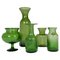 Grüne schwedische Mid-Century Vasen von Erik Hoglund für Kosta, 1960er, 5er Set 1