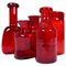 Mid-Century Swedish Red Vases by Erik Hoglund for Kosta, 1960s, Set of 5, Image 1