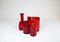 Rote schwedische Mid-Century Vasen von Erik Hoglund für Kosta, 1960er, 5er Set 3