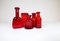 Vases Mid-Century Rouges par Erik Hoglund pour Kosta, Suède, 1960s, Set de 5 5