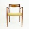 Scandinavian Modern Teak and Paper Cord Mod. 57 Armchair by Niels Otto Moller for J.l. Møllers 3