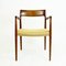 Scandinavian Modern Teak and Paper Cord Mod. 57 Armchair by Niels Otto Moller for J.l. Møllers, Image 3