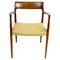 Scandinavian Modern Teak and Paper Cord Mod. 57 Armchair by Niels Otto Moller for J.l. Møllers 1