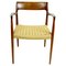 Scandinavian Modern Teak and Paper Cord Mod. 57 Armchair by Niels Otto Moller for J.l. Møllers, Image 1