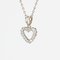 Ciondolo a forma di cuore in oro bianco 18 carati con diamanti, Francia, Immagine 6