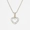 Ciondolo a forma di cuore in oro bianco 18 carati con diamanti, Francia, Immagine 3