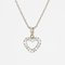 French Modern Diamonds 18 Karat White Gold Heart Shape Pendant 3