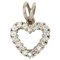 French Modern Diamonds 18 Karat White Gold Heart Shape Pendant 1