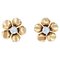 French Modern 18 Karat Gold Flower Earrings with Diamonds, Set of 2 1