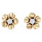 French Modern 18 Karat Gold Flower Earrings with Diamonds, Set of 2, Image 1