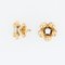 French Modern 18 Karat Gold Flower Earrings with Diamonds, Set of 2 8