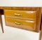 Mid-Century Wood and Brass Desk, Italy, 1950s 5