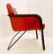 Mid-Century Red Leather Armchairs by Claudio Salocchi, Italy, 1970s, Set of 2, Image 2
