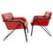 Mid-Century Red Leather Armchairs by Claudio Salocchi, Italy, 1970s, Set of 2, Image 1