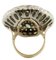 Diamond Navette Rubies Emeralds Sapphires Rose Gold Silver Ring, Image 4