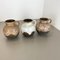 German Ceramic Pottery Lava Vases from Dümler and Breiden, 1960s, Set of 3 3