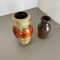 German Multi-Color Pottery Fat Lava Vases from Scheurich, 1970s, Set of 2, Image 3