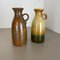 German Multi-Color Pottery Fat Lava Vases from Scheurich, 1970s, Set of 2 2