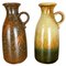 German Multi-Color Pottery Fat Lava Vases from Scheurich, 1970s, Set of 2 1