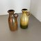 German Multi-Color Pottery Fat Lava Vases from Scheurich, 1970s, Set of 2 3