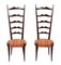 Italian Wood Chiavari Chairs with High Ladder Backs by Paolo Buffa, 1950s, Set of 2 2