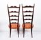 Italian Wood Chiavari Chairs with High Ladder Backs by Paolo Buffa, 1950s, Set of 2 4