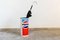 Lacquered Metal Pepsi Branded Umbrella Stand, Italy, 1990s 3