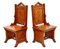 Gothic Pitch Pine Throne Chairs, 1900s, Set of 2 6