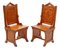 Gothic Pitch Pine Throne Chairs, 1900s, Set of 2 3
