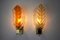Lámparas de pared italianas de cristal de Murano de dos tonos de Mazzega, años 70. Juego de 2, Imagen 3
