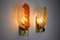 Lámparas de pared italianas de cristal de Murano de dos tonos de Mazzega, años 70. Juego de 2, Imagen 4