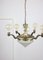 Art Deco Brass & Glass Chandelier, Image 4