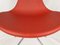 Sillas italianas con base de metal cromado y asientos de poliuretano rojo, años 90. Juego de 5, Imagen 3