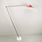 Red Metal & Marble Brass Floor Lamp, 1950s 1