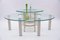 Round Italian Modern Glass Table with Bottle Shelf, 1980s, Set of 3 7