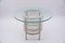 Round Italian Modern Glass Table with Bottle Shelf, 1980s, Set of 3, Image 1