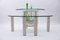 Round Italian Modern Glass Table with Bottle Shelf, 1980s, Set of 3 5