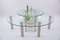 Round Italian Modern Glass Table with Bottle Shelf, 1980s, Set of 3 2